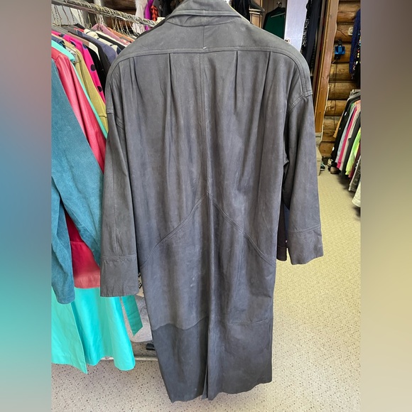 🖤Vintage Great USED Condition L Genuine Leather Winlit Trench Coat - Picture 6 of 7